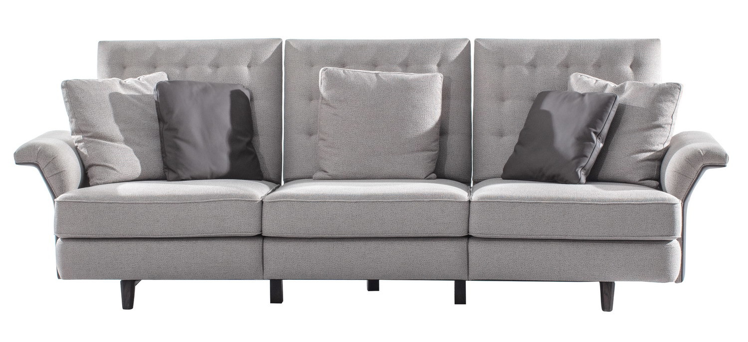 Italy cow leather sofa set for Living room seating furniture with wood painting chest Customized for Villa house Lobby