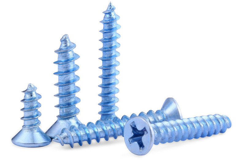 Zinc Plated Hardened Steel Undercut Flat Head Pointed Screws Countersunk Head Tapping Screws for Sheet Metal