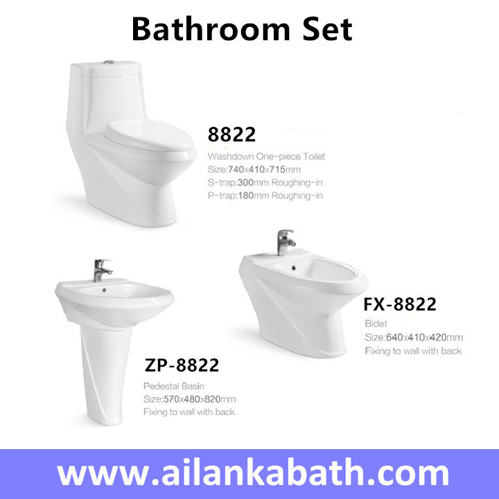 Middle East Bathroom Sanitary Ware Ceramic S-trap250 Roughing-in Washdown One-piece Toilet