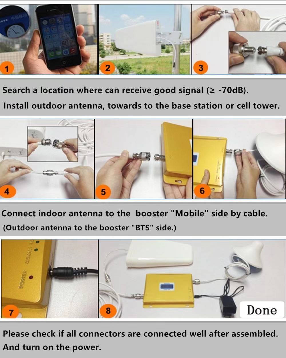 700/900/1700/1800/1900/2100/2600 MHz High Power Signal Booster for Large Scale Building