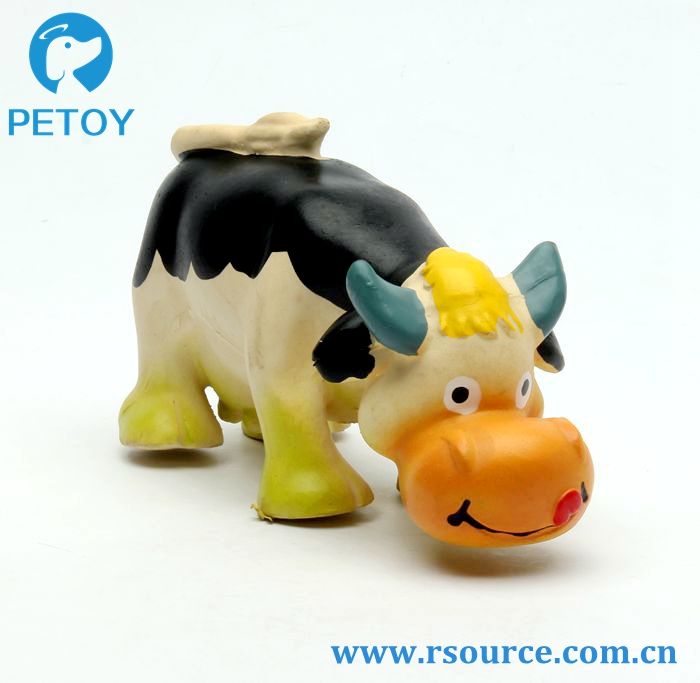 Lovely Latex cow shape dog teaser toy