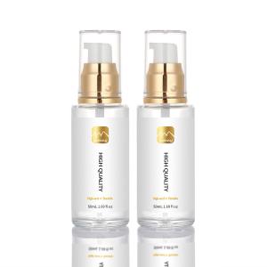 Buy cheap 50ml Glass Luxury Matte Empty Cosmetics Serum Hair Oil Lotion Containers With Luxury Gold Top product