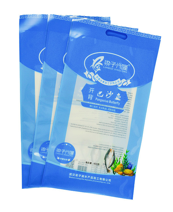 50-150 microns Three Side Seal Pouch Crayfish Frozen Food Packaging Bag