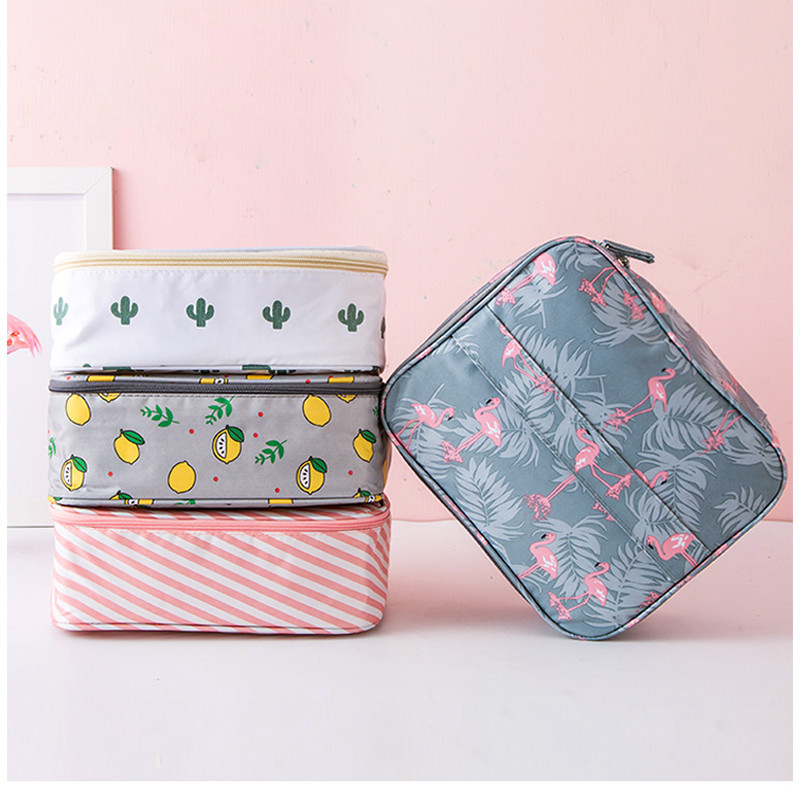 Large Capacity Cute Cartoon Waterproof Polyester Makeup Organizer Bag