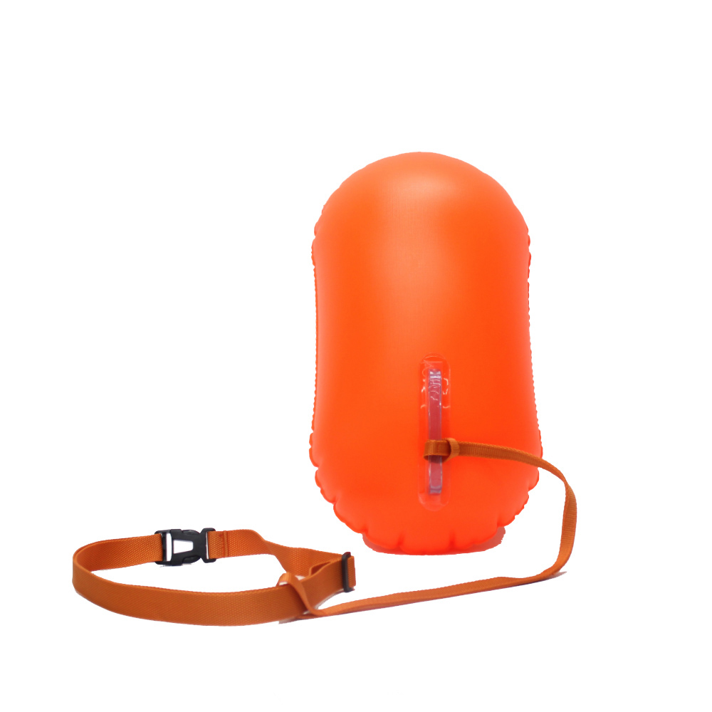 High Visible Inflatable Open Water Swimming Buoy 49*28cm With Belt