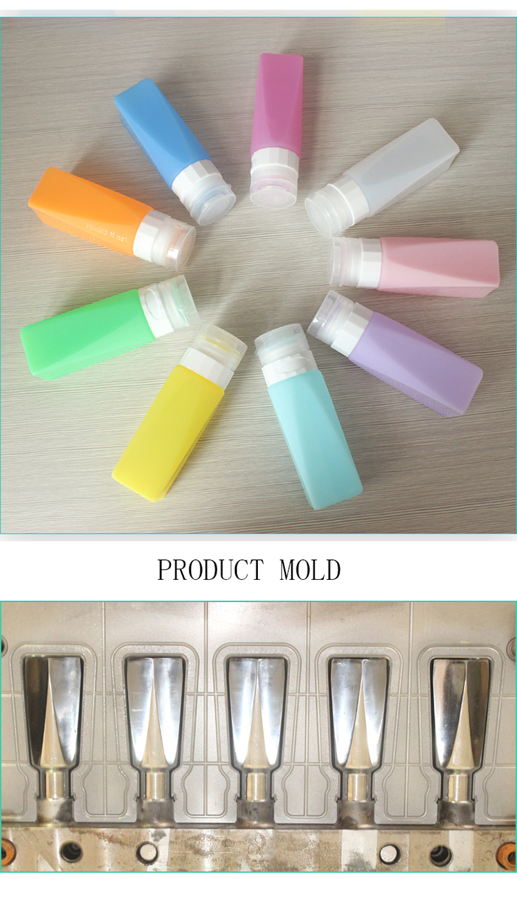 TSA Approved Colorful Silicone Travel Bottles 90ml
