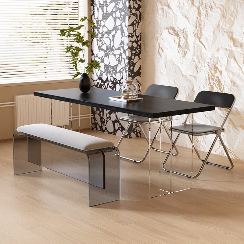 Transparent Suspended Acrylic Bench Living Room Doorway Shoe Dining Bench