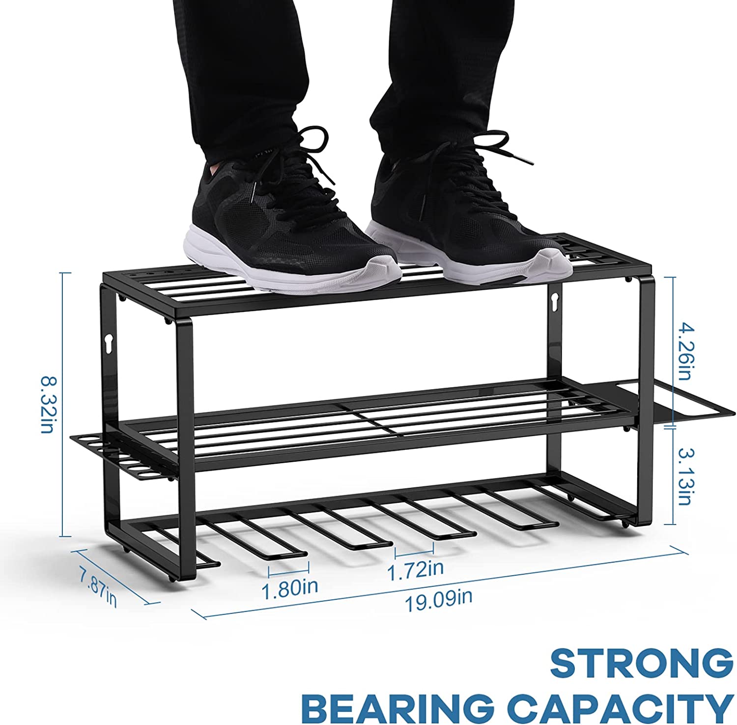 5 Drill Holders Wall Mount Metal Shelf Heavy Duty Steel Power Tool Storage for Garage