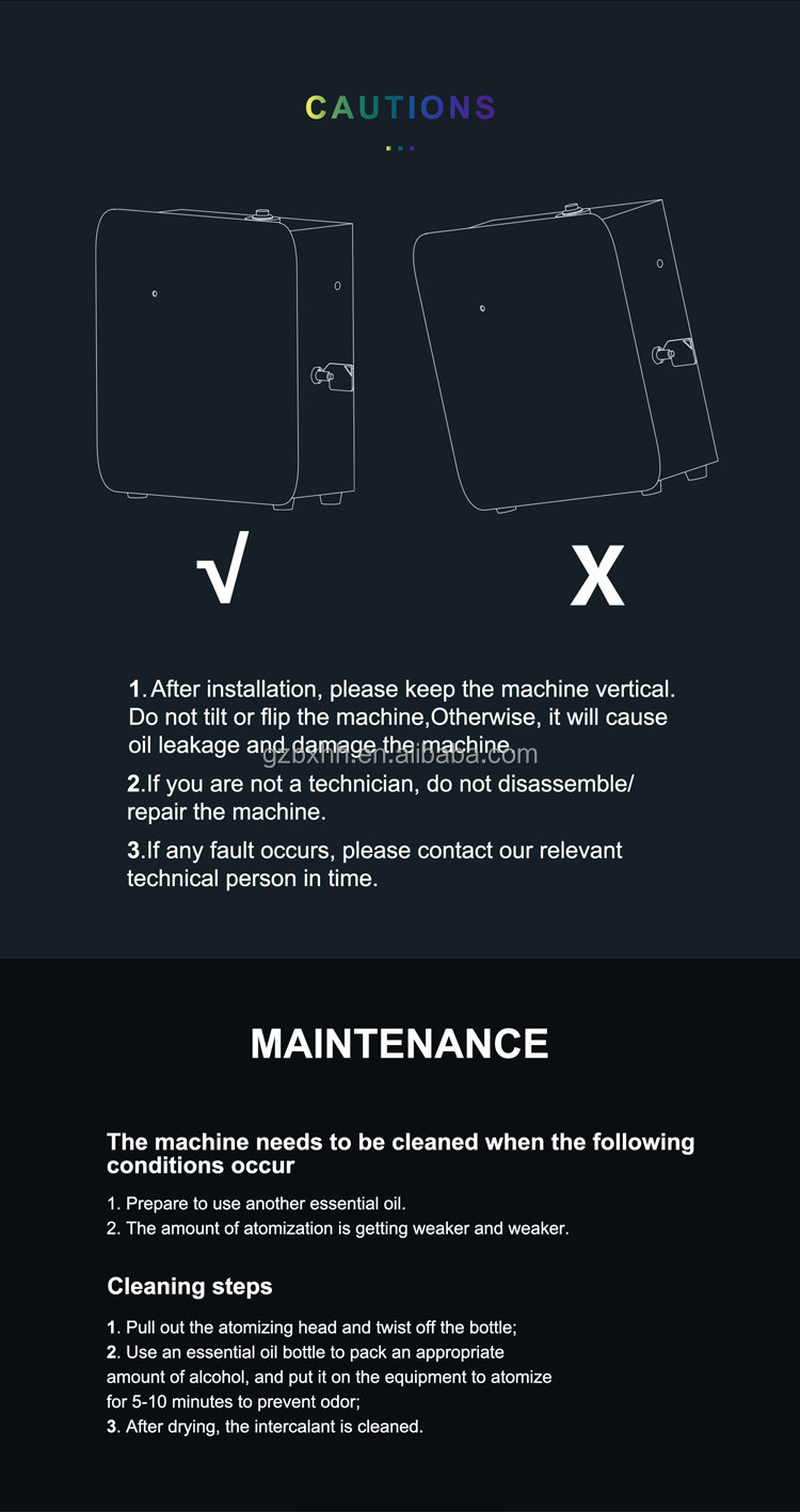 Black Commercial HVAC Scent Machine Portable / Wall Mounted Installation