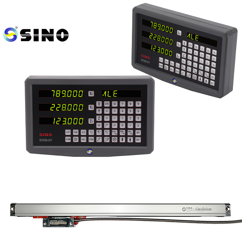 SINO SDS6-2V Magnetic Scale DRO Kit 3 Axis Glass Linear Optical Encoder Milling Machine