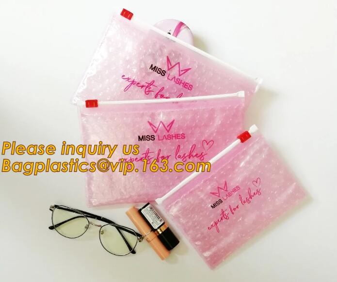 Cosmetic Slider Zip lockkk Bubble Bags Bubble Slide Pouch,Zip lockkk esd bubble bag bubble packaging wrap cosmetic pouch slide