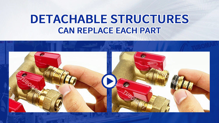 Multiple Outlets 1/2 Inch Brass Pex Manifold 150 Psi With High Temperature Resistance