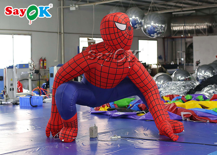 Blow Up Cartoon Characters Super Hero 2.5m Red Inflatable Spiderman For Ceremony Decoration