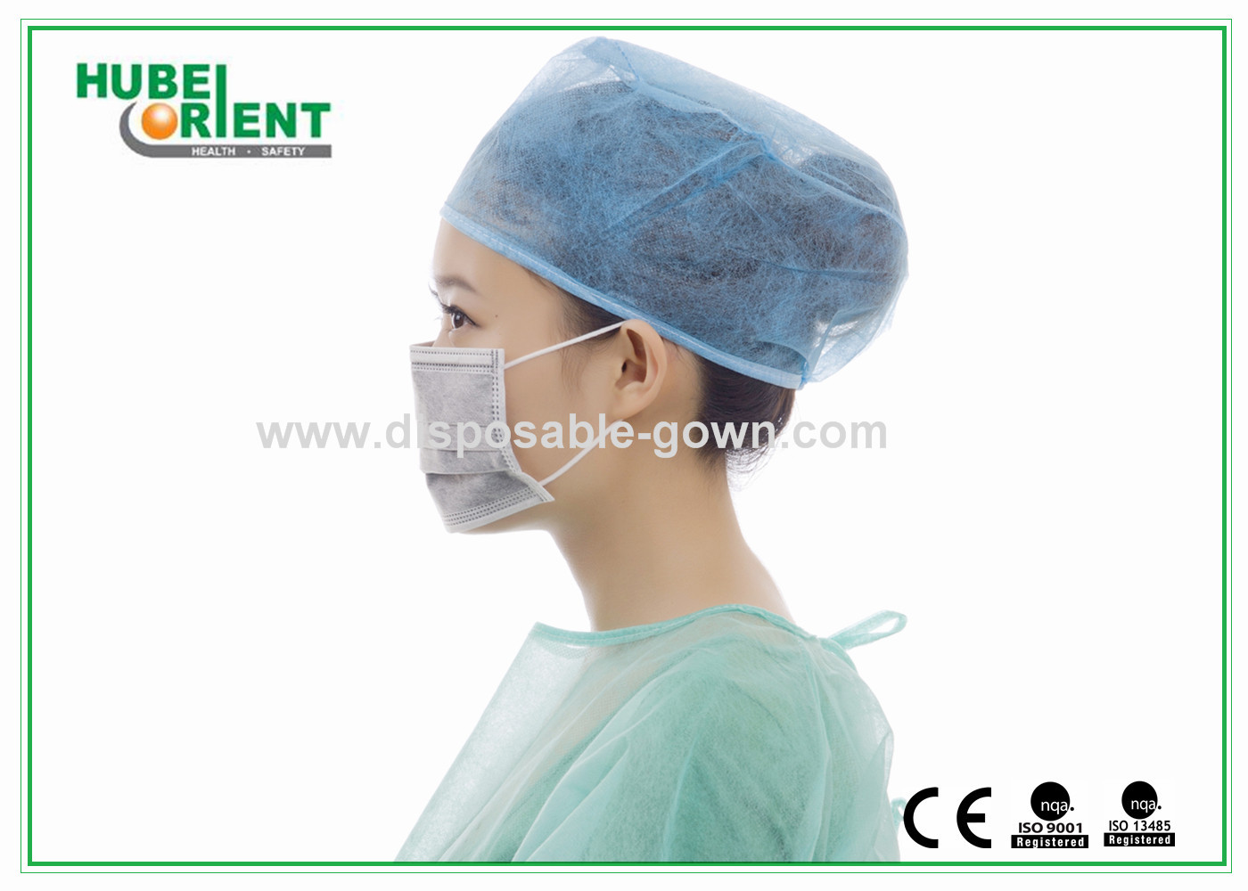 Double Elastic Earloop Flat Active Carbon Disposable Face Mask