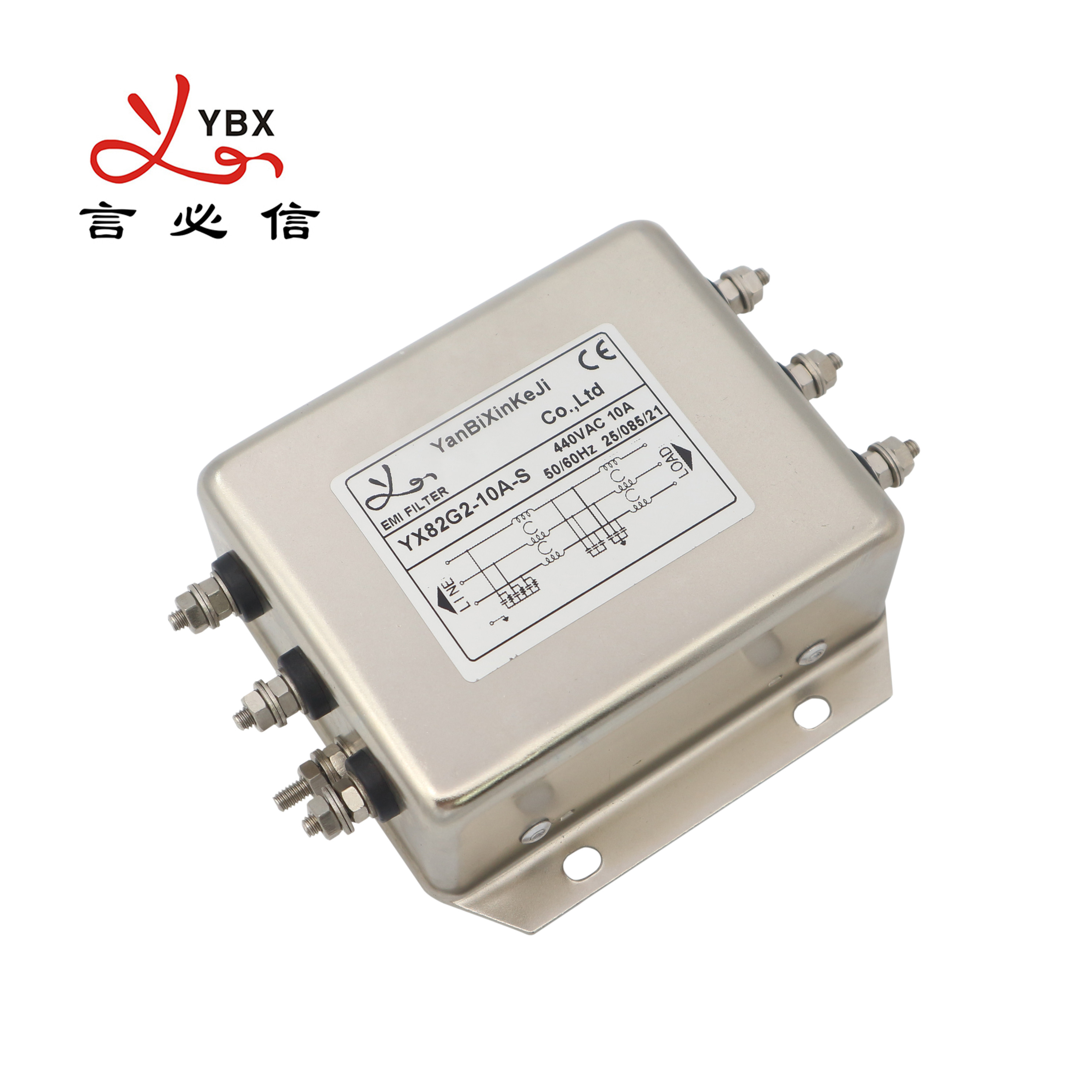 YX82G2 3 Phase EMI Filter Bolted Output Power Filter For Automation Equipment