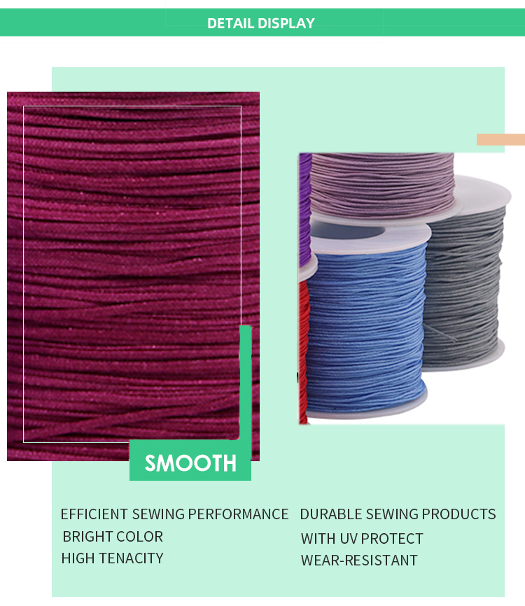 Singal or Rainbow Color 0.8mm Nylon Cord for DIY Jewelry Accessories Directly Supply