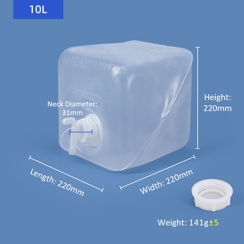Custom Size Accepted 20L Outdoor Collapsible Jerry Can Water Container With Plastic Tap