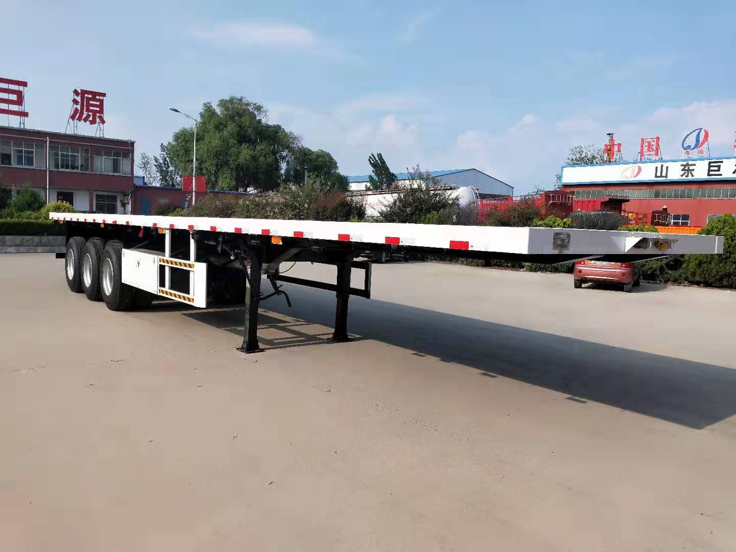 20ft 40ft Container Transport Flat Bed Trailer 3 Axle Flatbed Semi Trailer Moving Shipping