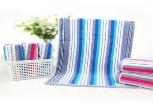 China 32 Strand Striped Baby Face Washers And Towels , Newborn Baby Towel High Density on sale