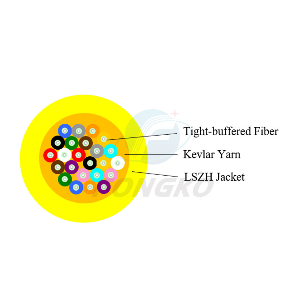 24F G652D Indoor Distribution Fiber Optic Cable PVC Jacket For CCTV 24 CORE