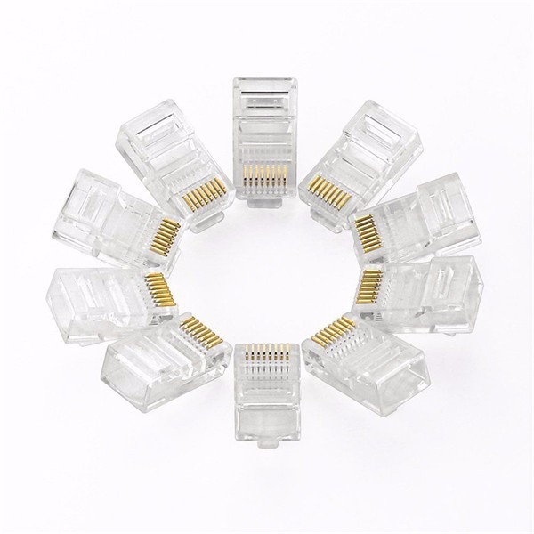 White Modular Toolless 8p8c Cat6 Utp Rj45 Plug Polycarbonate 94V2 Or V0