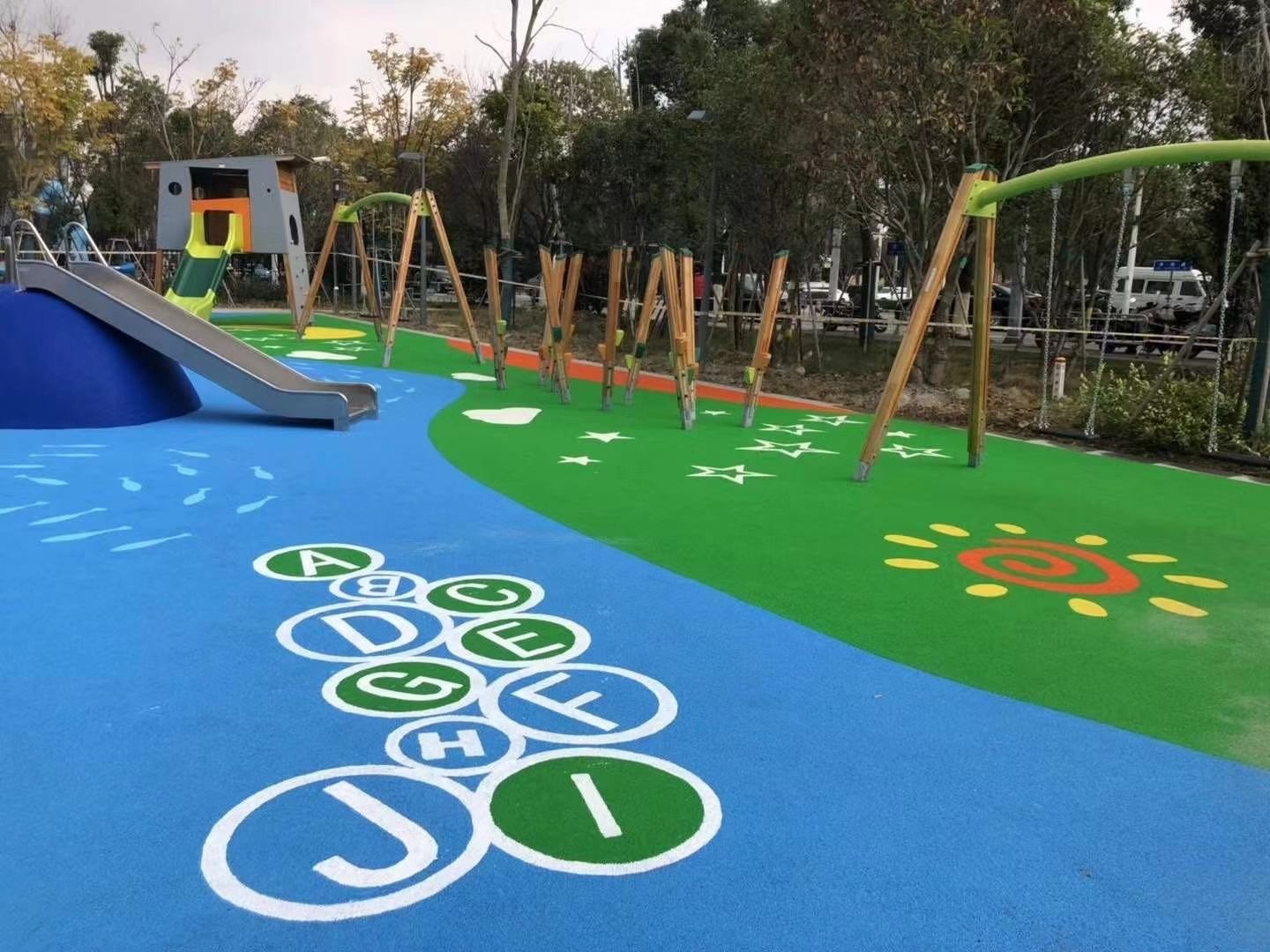 Synthetic Rubber Granules Flooring EPDM Wet Pour In Place Non Toxic Playground Surface