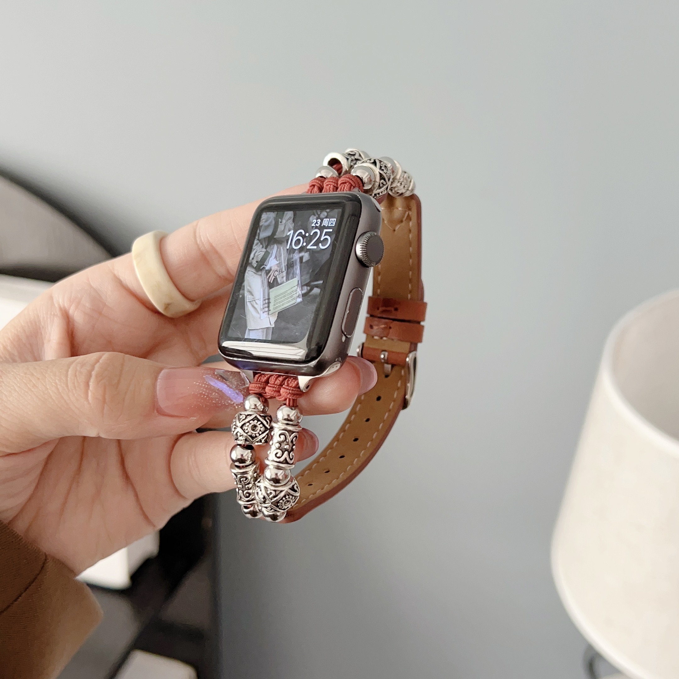 38mm Band Width Leather Strap Watchband for iWatch Luxury Design