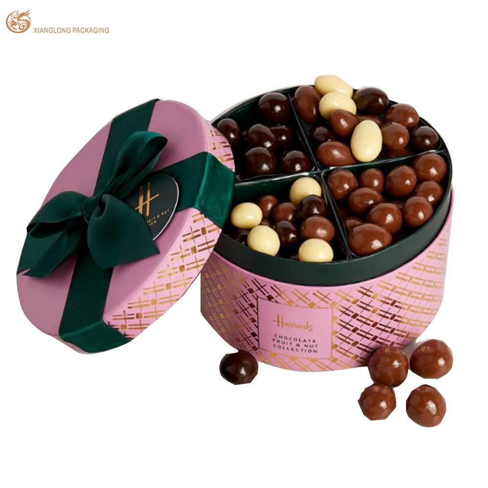 Recycle Chocolate Paper Box Round Luxury Chocolate Gift Box Packaging Logo Printed