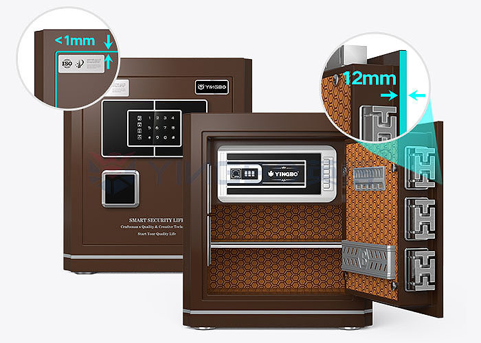 residential Height 450mm Fire Proof Safe Box For Home With Smart Fingerprint Lock