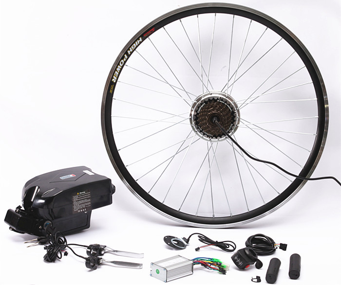 26 Inch Electric Bike Conversion Kit Gearless Hub Motor Front Wheel With Battery