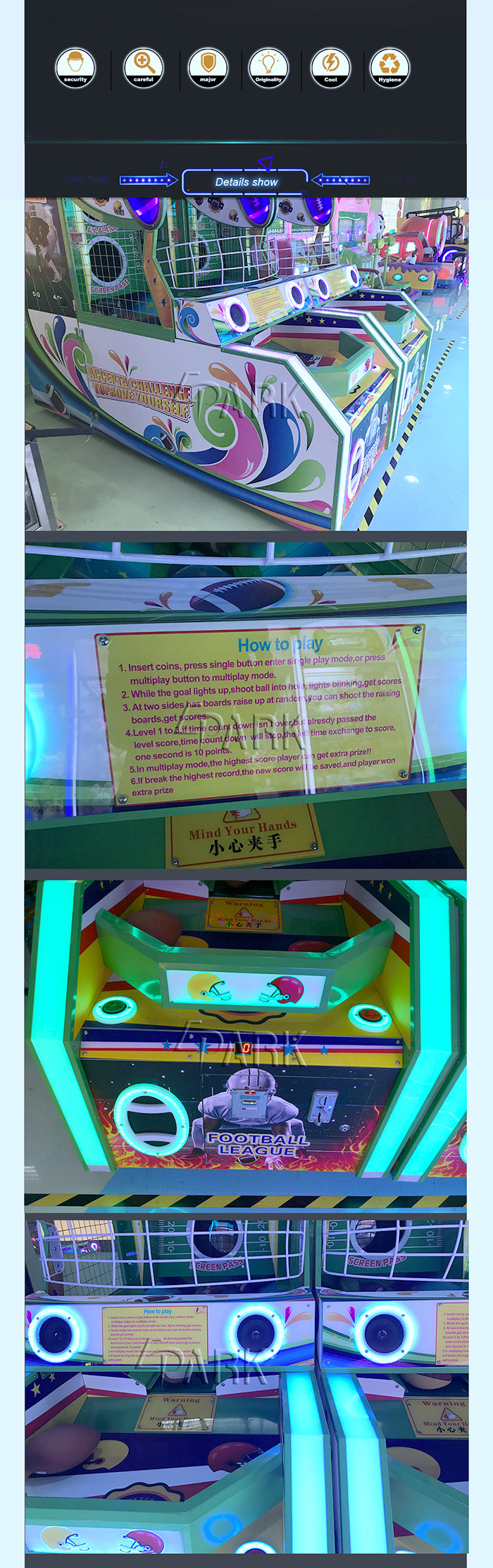 American Football League Shooting ball game EPARK amusement Arcade fun sports throwing basket ball gamee Machine
