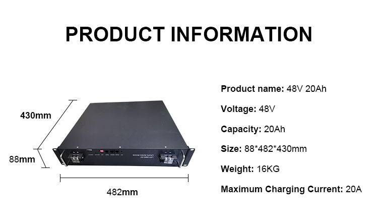 Stackable Lifepo4 Energy Storage Battery 48v 20ah Lithium Iron Phosphate Battery