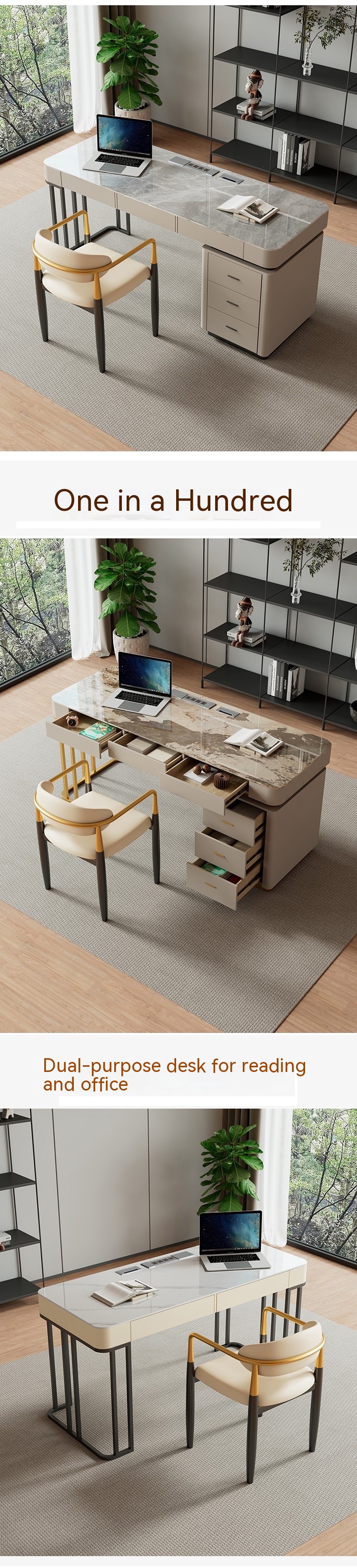 Marbre Office Furniture L Shaped Executive Office Table for Commercial Furniture