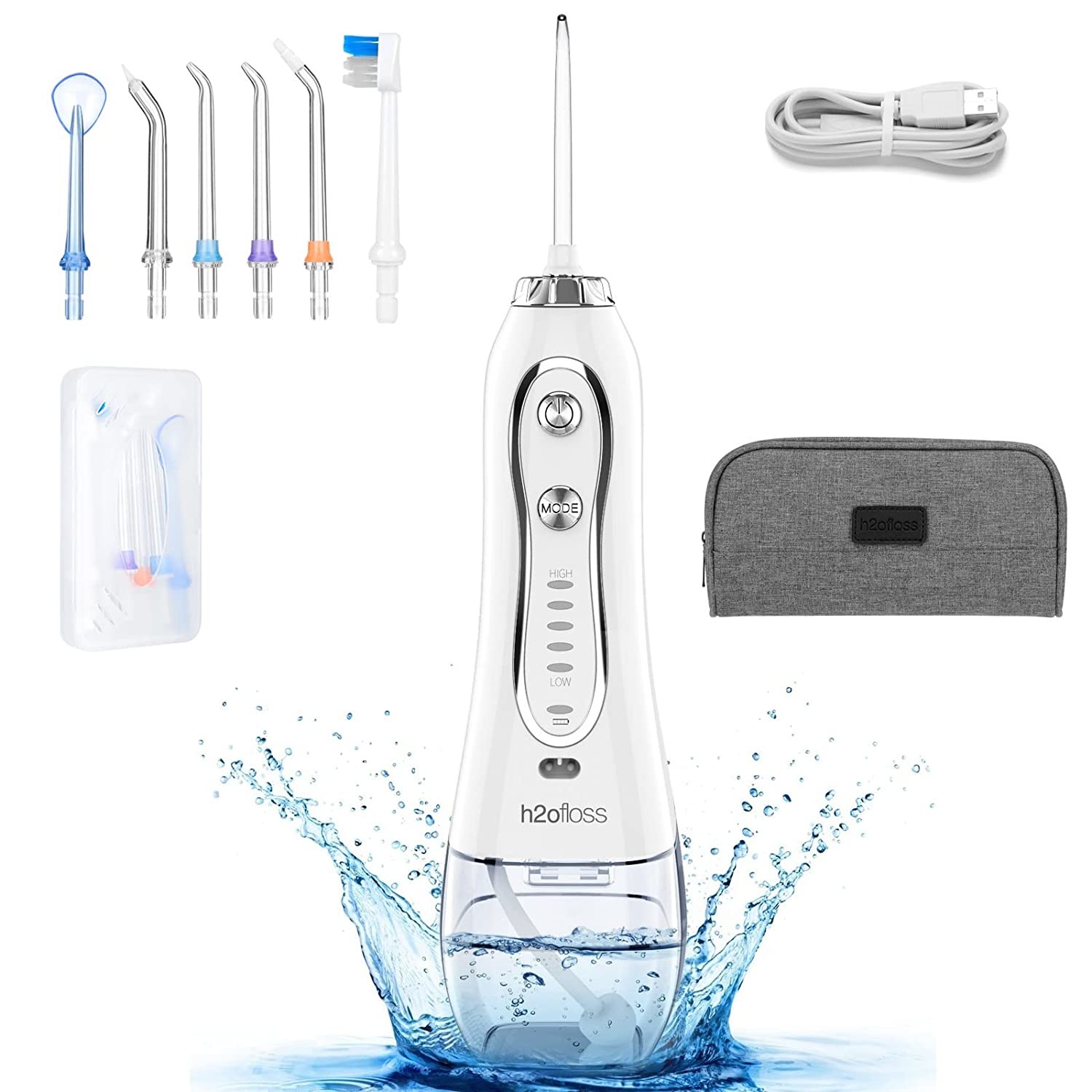 300ml Water Tank Rechargeable Water Flosser IPX7 Waterproof For Teeth Cleaning