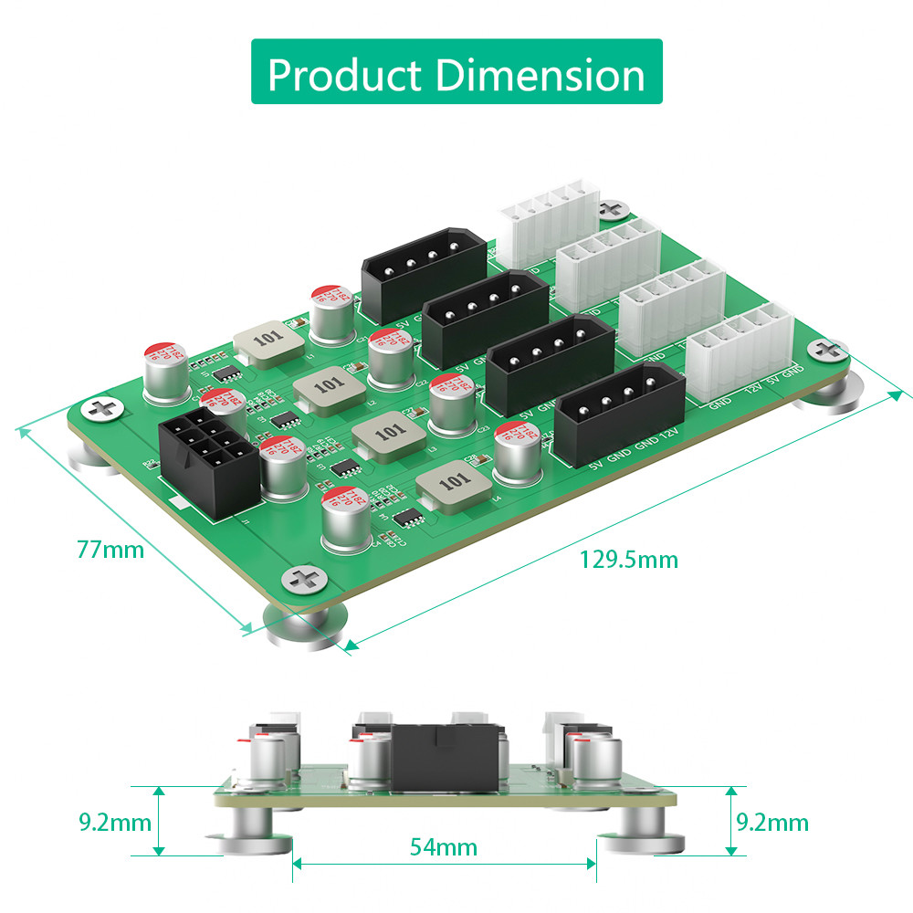 ATX 12V 3A Power Supply Breakout Adapter Board PSU 24 Pin 8pin