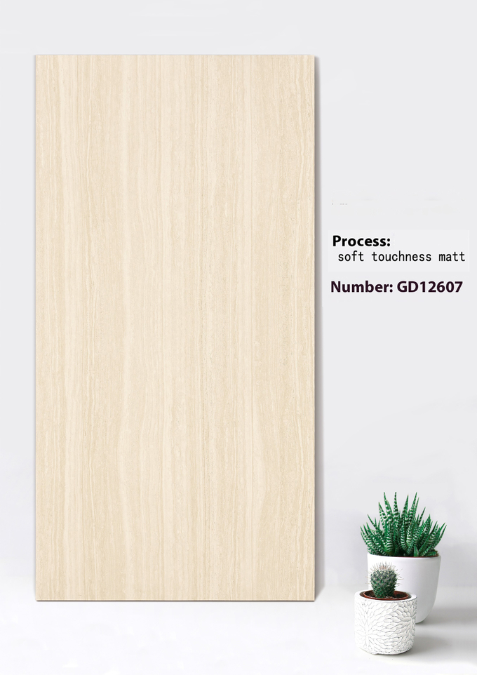 Beige And Gray 600x1200mm No Fade Soft Touchness Matt background Curtain Wall Tile For Square