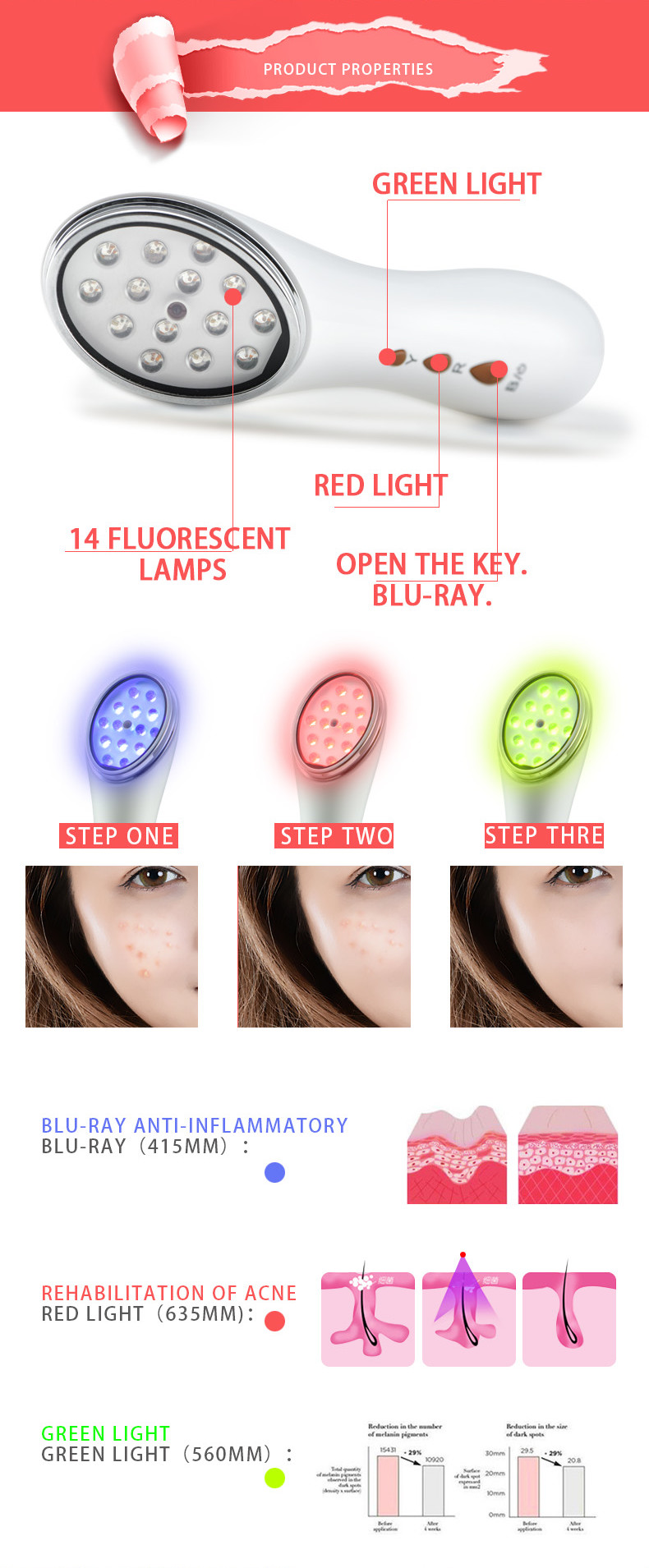 Whitening Facial IPL Radio Frequency Skin Device Multi Function