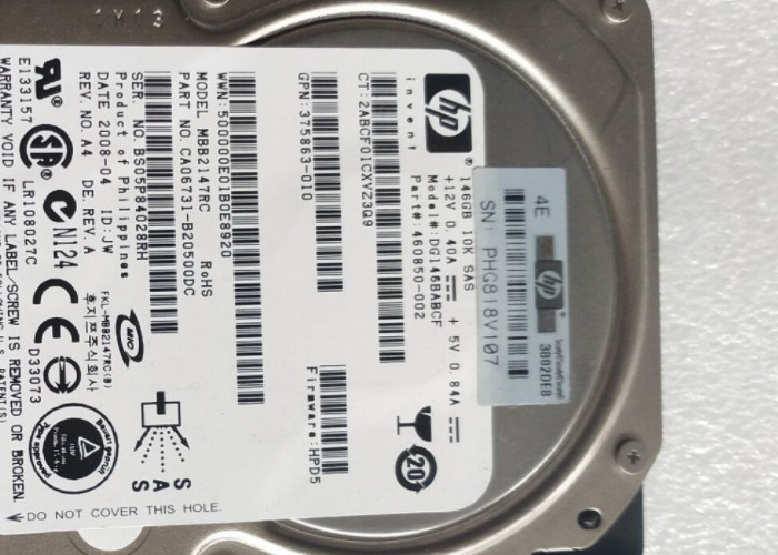 375863-010 146G HP Hard Disc , Hard Disk Drive 10K 2.5 SAS 432320-001 459512-002
