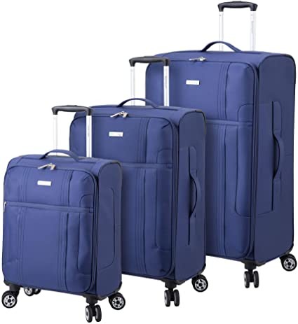 Expandable 3PCS Lightweight Luggage Set With Spinner Goodyear Wheels