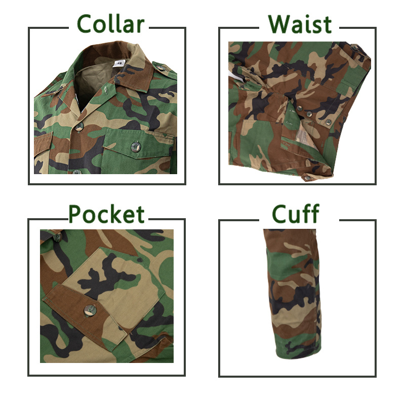 African Military Soldier Woodland Camouflage Uniform for Man