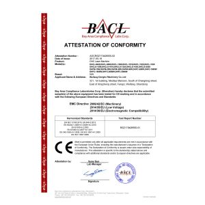 Weifang Donho Machinery Co.,Ltd Certifications