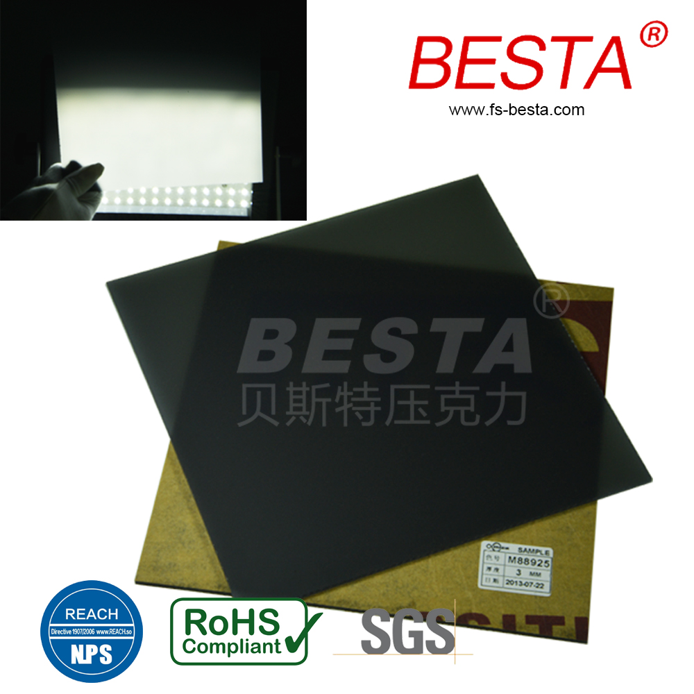 Black To White Color Changing Acrylic Sheet Acrylic Backlit Sign Board 2mm-15mm