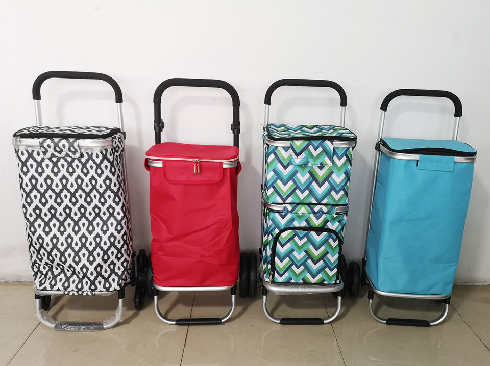 Laundry Utility Big Capacity Grocery Shopping Cart Lightweight Folding Waterproof Insulated Shopping Trolley