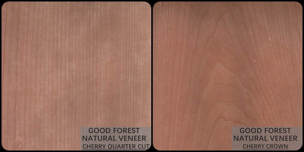 Decoration Natural Cherry Veneer Quarter Cut Smoked Color Popular