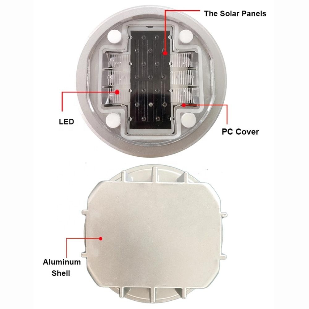 Aluminum Solar Powered LED Ground Lights 6 LEDs Type For Airport Runway Edge