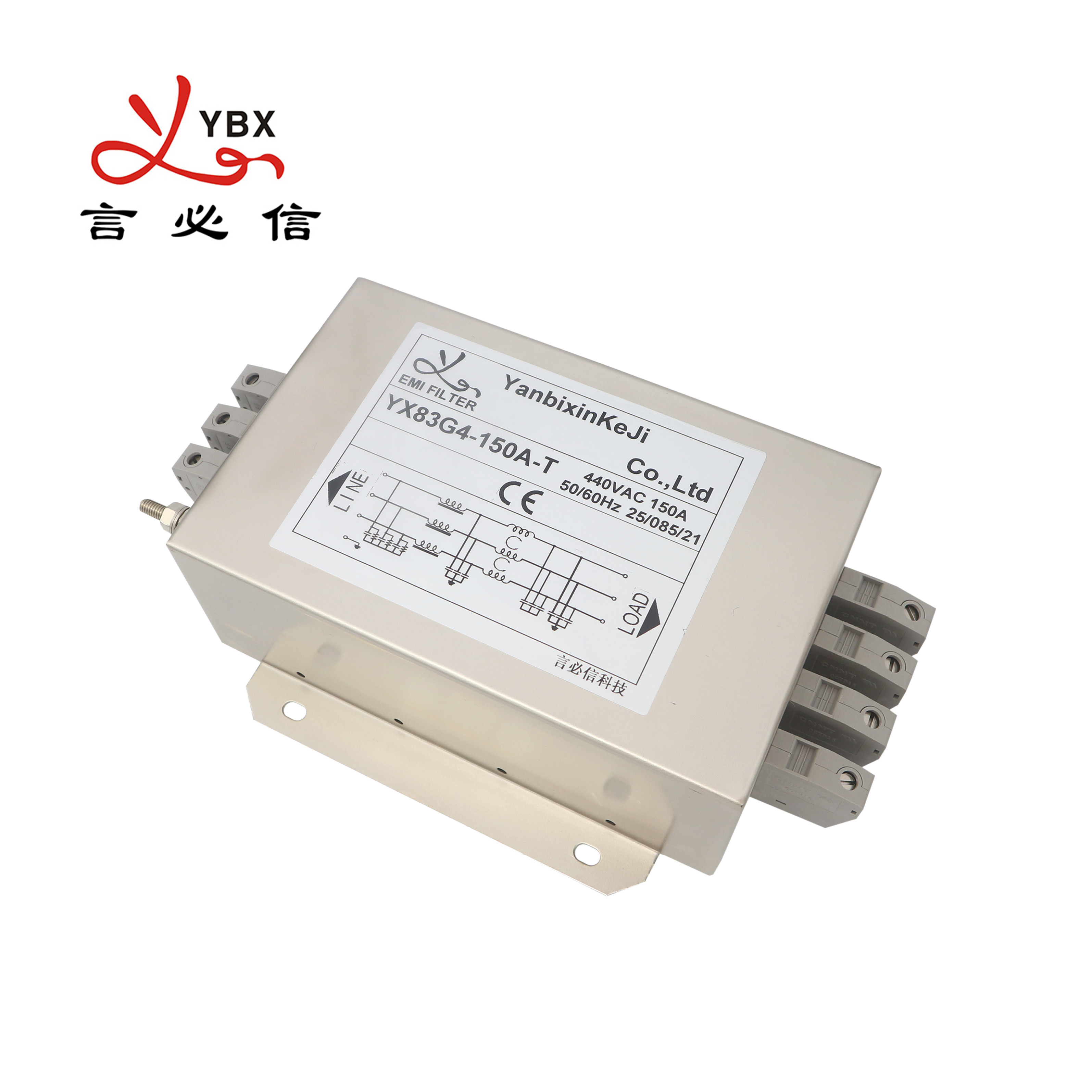 100A High Current Three Phase Filter ENEC EMI/RFI Filter For Single Crystal Furnace