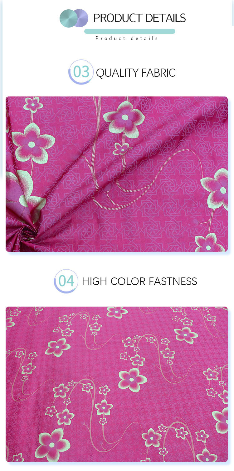 Lightweight Pongee Mattress Quilt Fabric Printed Pattern