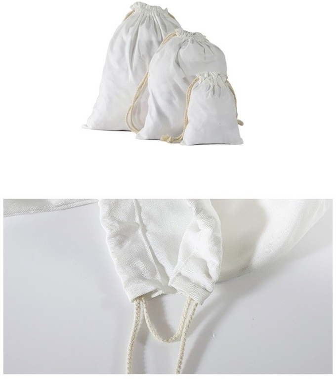 Logo Printing Sublimation Canvas Bags Storage Sublimation Drawstring Bag Dustproof