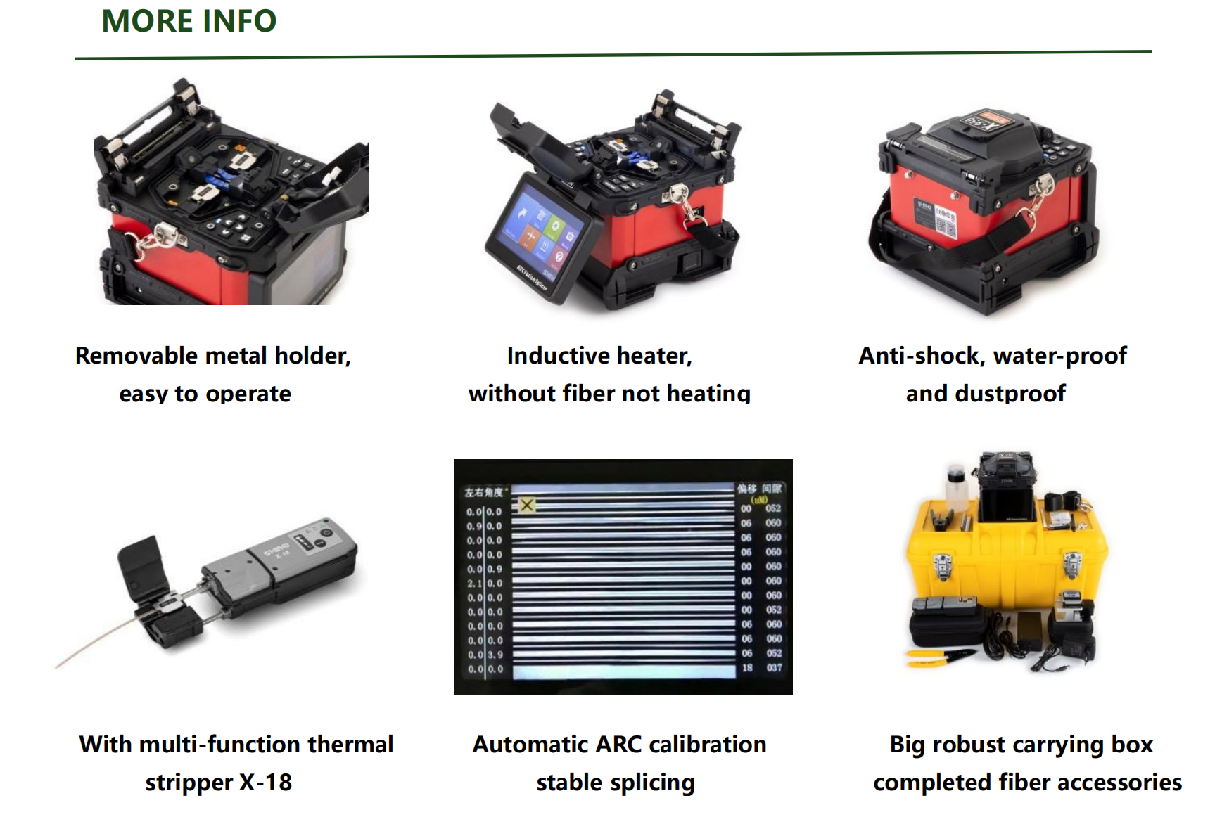 Single Core MM G.651 Optical Fiber Fusion Splicing Machine for FTTH Ribbon Fiber in Home