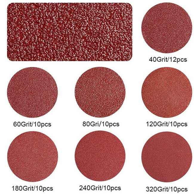 5 Inch 125mm Red Aluminum Oxide Abrasive Sanding Disc Red Aluminum Oxide